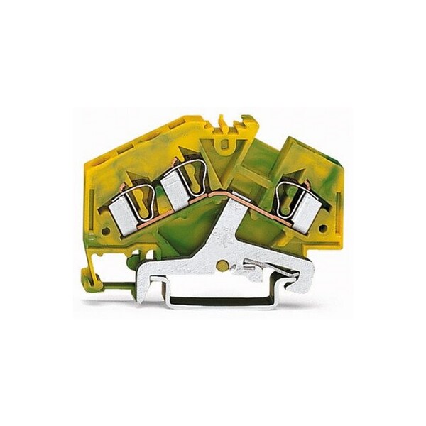Wago Corporation GROUND TERMINAL BLOCK, 3-CONDUCTOR 28 - 12 AWG, GREEN-YELLOW 281-637